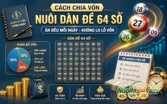 Cách chia vốn nuôi dàn đề 64 số ăn đều mỗi ngày không lo lỗ vốn