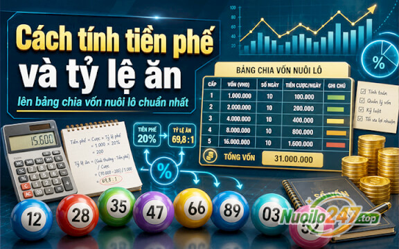 Cách tính tiền phế và tỷ lệ ăn để lên bảng chia vốn nuôi lô chuẩn nhất