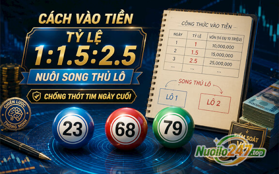 Cách vào tiền tỷ lệ 1:1.5:2.5 nuôi song thủ lô: Chống thót tim ngày cuối