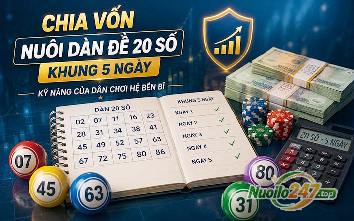 Chia vốn nuôi dàn đề 20 số khung 5 ngày: Kỹ năng của dân chơi hệ bền bỉ