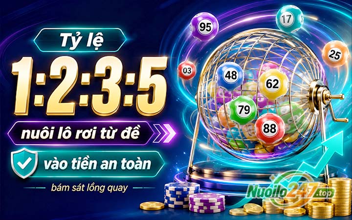Tỷ lệ 1:2:3:5 nuôi lô rơi từ đề: Cách vào tiền an toàn bám sát lồng quay