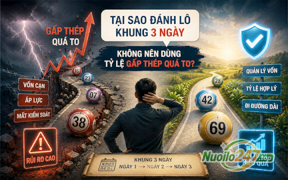 Tại sao đánh lô khung 3 ngày không nên dùng tỷ lệ gấp thếp quá to?