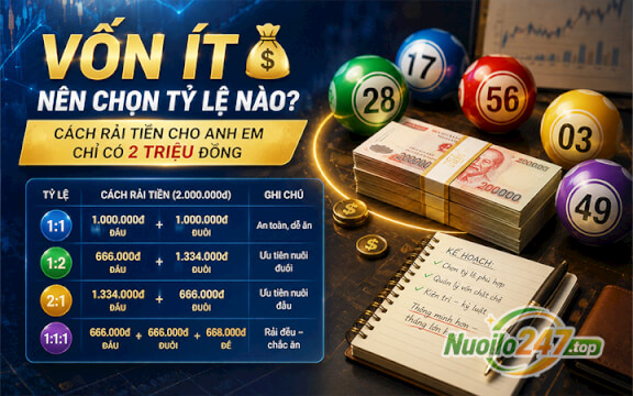 Vốn ít nên chọn tỷ lệ nào? Cách rải tiền cho anh em chỉ có 2 triệu đồng